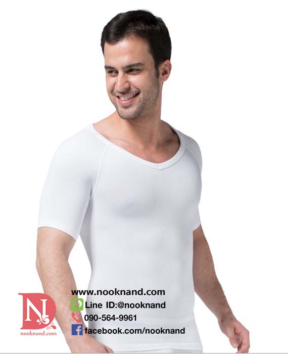 ٻҾ6 ͧԹ : ZEROBODYS Men's Nylon Compression Body Shaper V-Neck T-Shirt